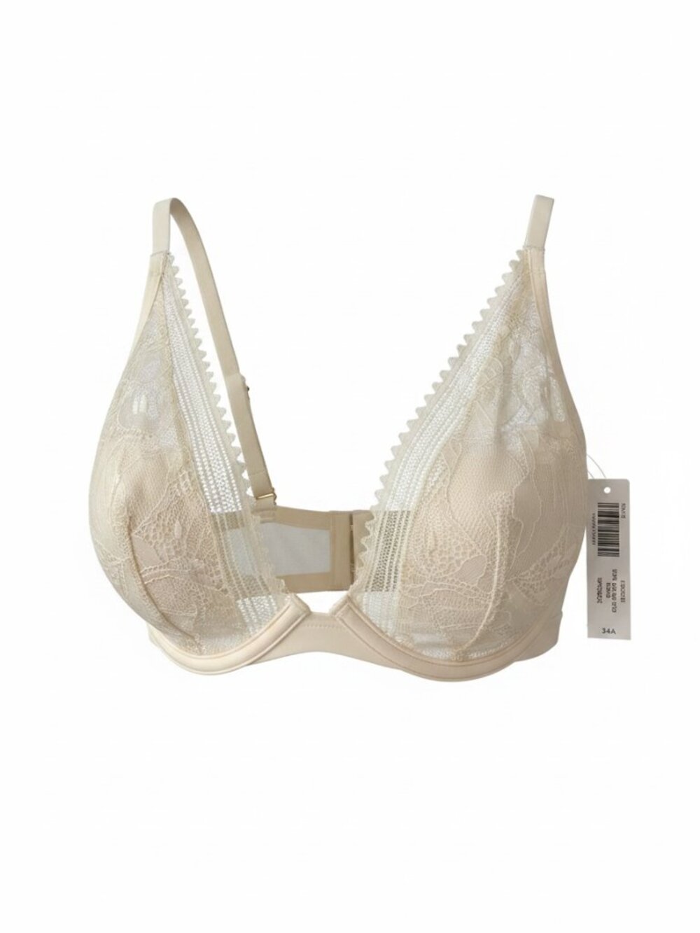 Soma Unlined Lace and Mesh Plunge Bra
